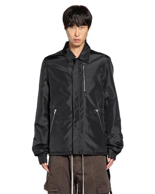 Rick Owens Black Zip-Front Jacket for men