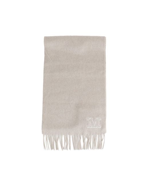Max Mara Natural Monogram Cashmere Scarf