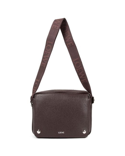 Loewe Brown Medium Pebble Messenger Bag for men