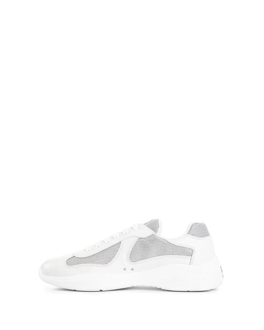 Prada White Leather America's Cup Sneakers for men