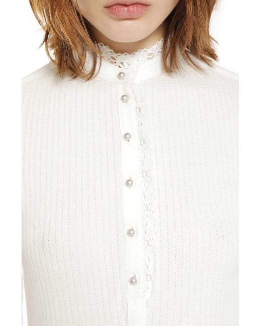 Ann Demeulemeester White Tessie Serafino Dress With Chiffon Ruffles