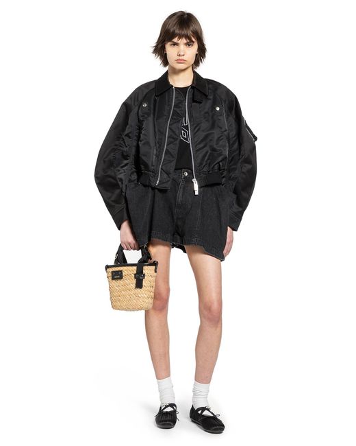 Sacai Black Cotton Chino X Nylon Twill Blouson