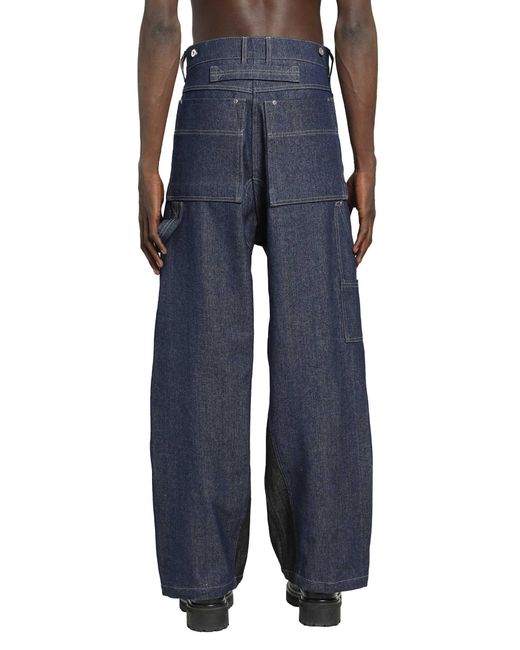 BRYAN JIMENE`Z Blue Workwear Jeans for men