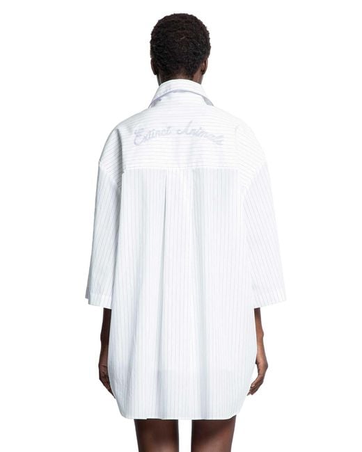 Ssheena White Baseball Stripped Shirt