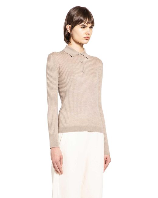 Max Mara Natural Lightweight Cashmere Silk Polo