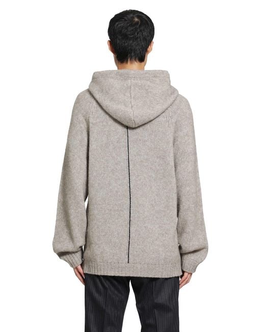 Giorgio Armani Gray Alpaca Wool Knit Hoodie for men