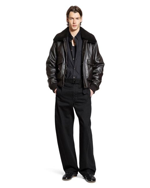 Lemaire Black Twisted Belted Pants for men