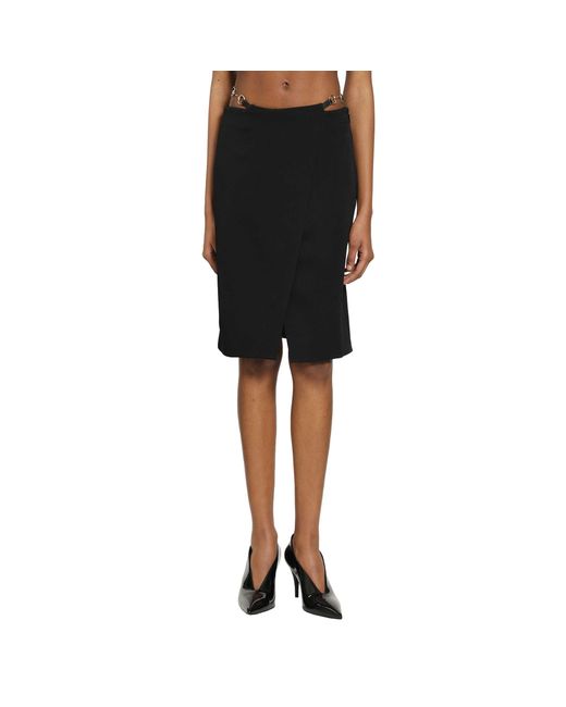Gucci Black Wool Drill Knee Lenght Skirt