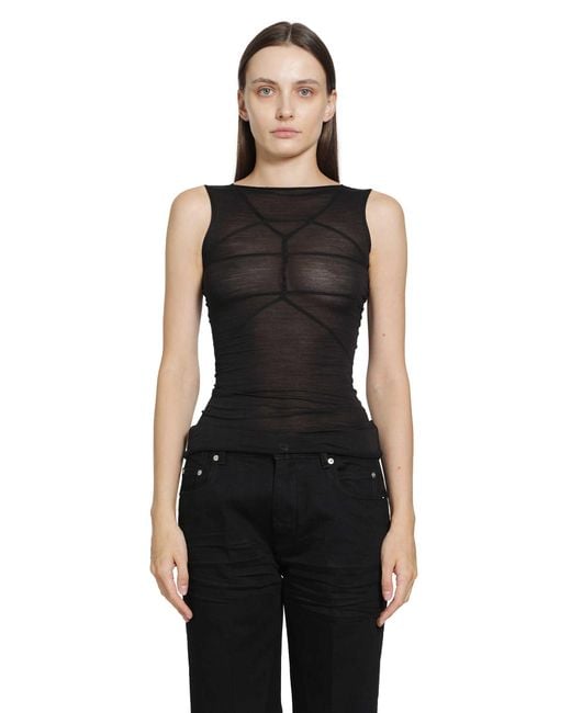 Rick Owens Black Temple Sleeveless Top