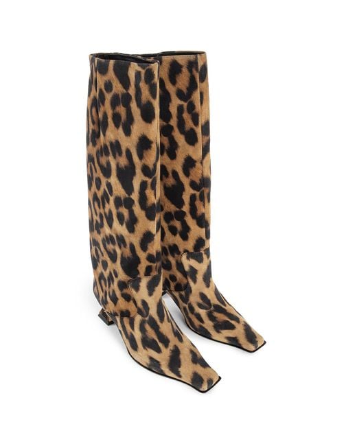 Miista Brown Effie Animal Print Tall Boots