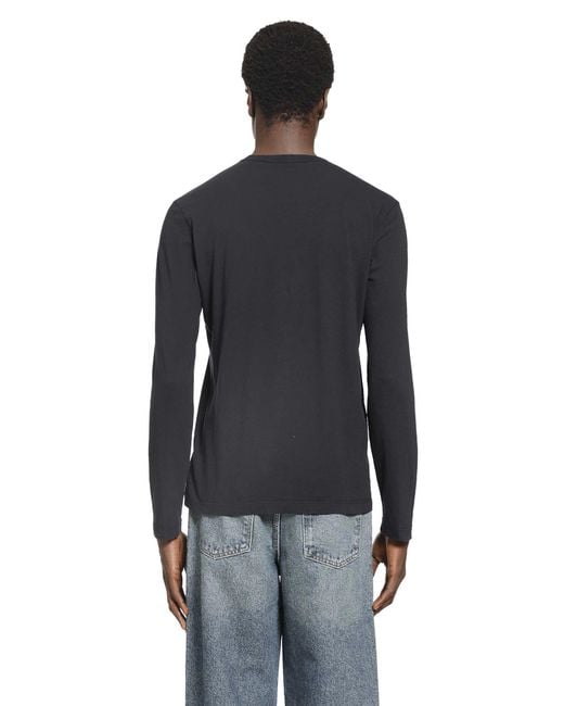 James Perse Black Long Sleeve Crewneck T-Shirt for men