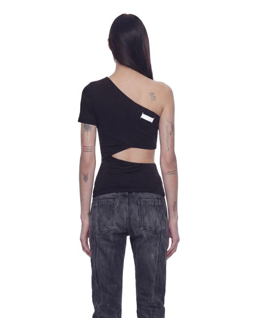 NVL-GARDE Black One Shoulder Wrap Top