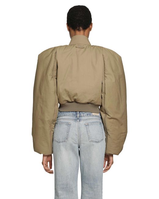 McQueen Natural Cropped Bomber Jacket