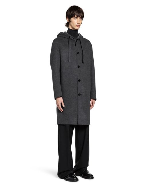 Lardini Black Double Wool Parka for men