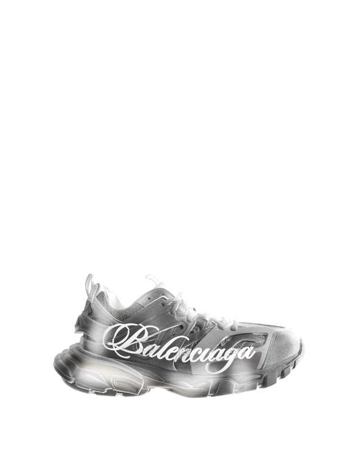 Balenciaga White Track Stencil Logo Sneakers