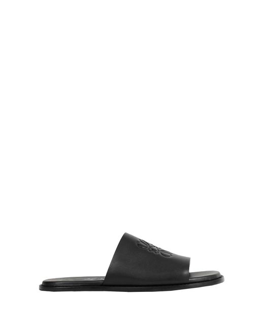 Loewe Black Flex Anagram Slides for men