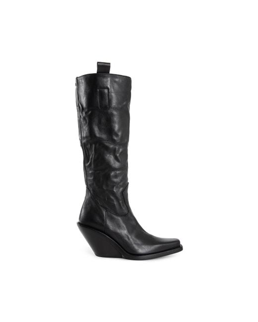 Ann Demeulemeester Black Lidar Pointy Combat Boots