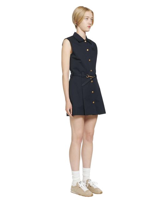 Miu Miu Blue Cotton Gabardine Shirt Mini Dress