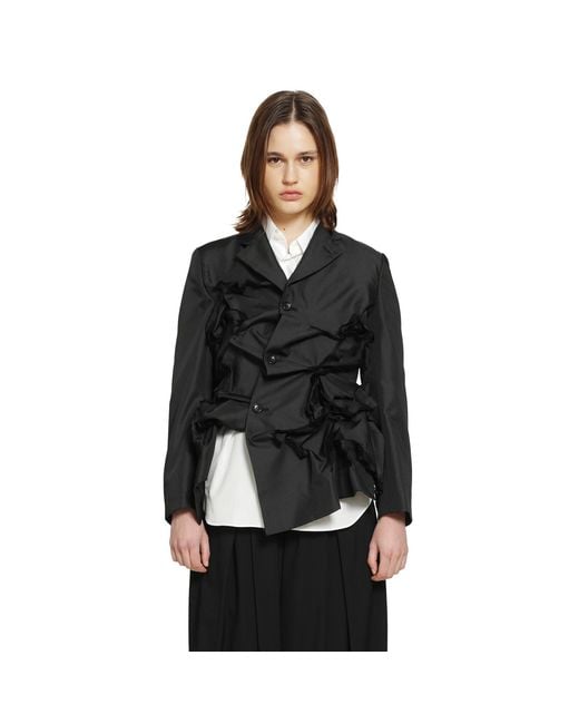 Comme des Garçons Black Gathered Single-Breasted Blazer