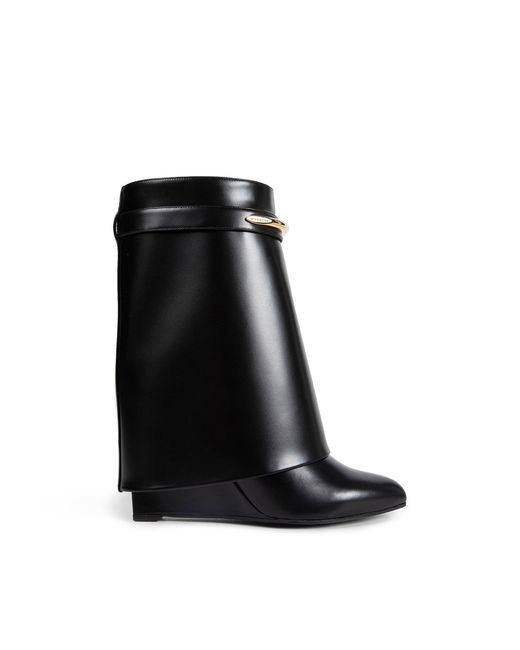 Givenchy Black Shark Pinch Leather Ankle Boots