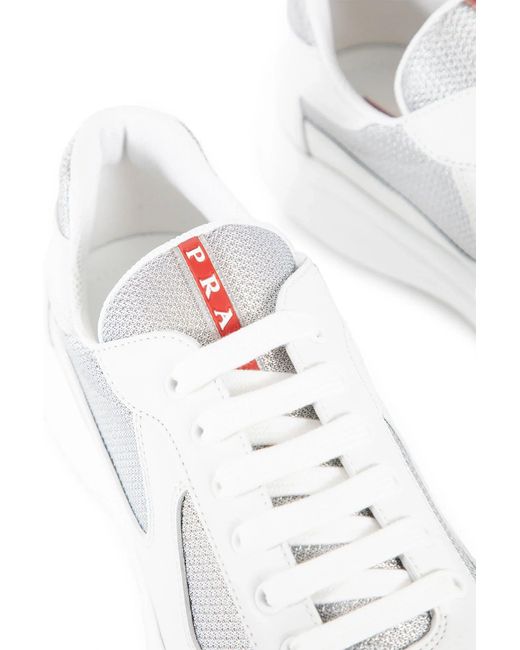 Prada White Leather America's Cup Sneakers for men