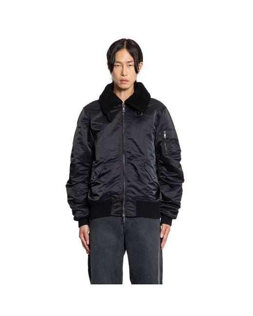 Giorgio Brato Black Nylon Shearling Jacket for men