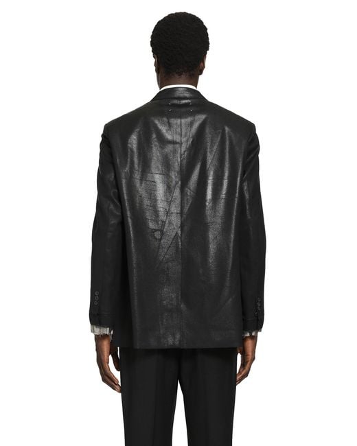 Maison Margiela Black Foiled Wool Blazer for men