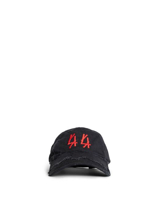 44 Label Group 44 Distressed Cotton Gabardine Cap in Black for Men | Lyst