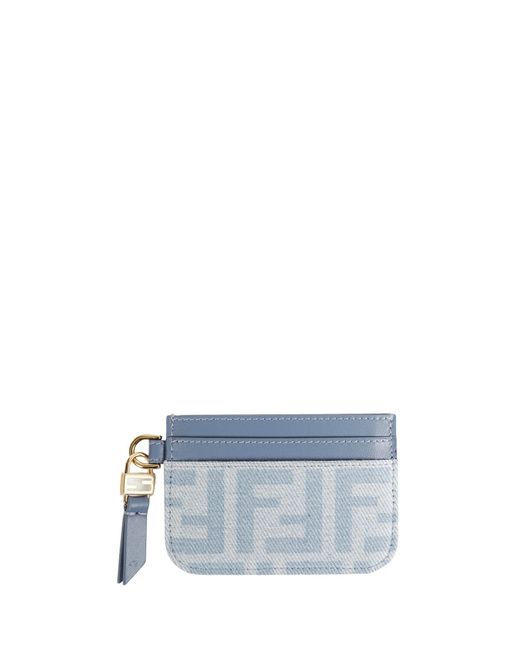 Fendi Blue Baguette Card Case