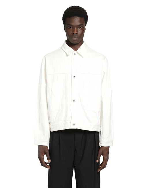 Studio Nicholson White Crinkle Denim Jacket for men
