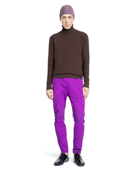 Prada Purple Jacquard Knit Sweater for men