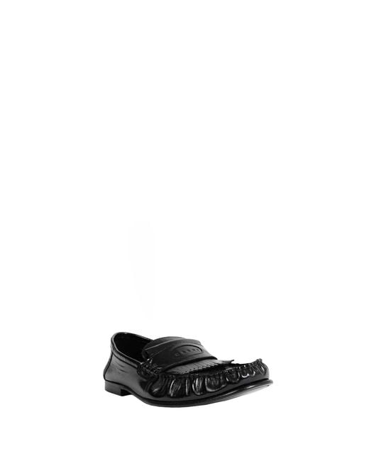 Marni Black Leather Tassel Loafers for men