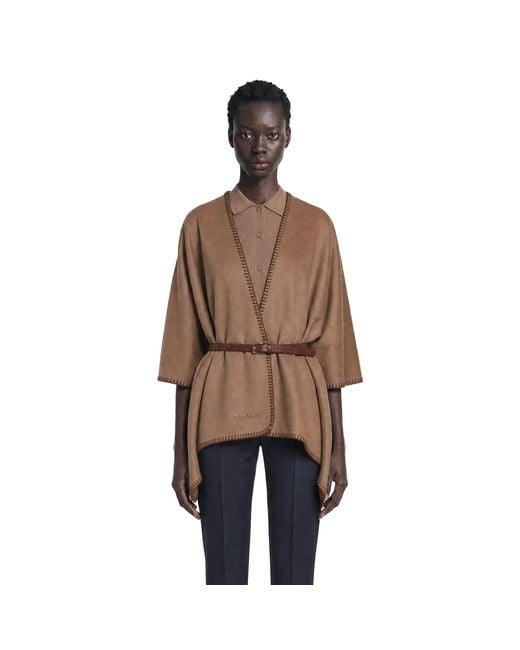 Max Mara Brown Double Wool Broadcloth Cloak