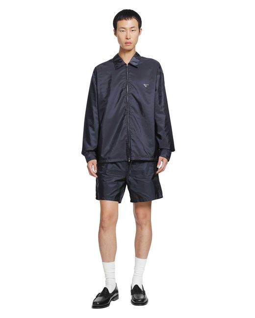 Prada Blue Re-Nylon Shirt for men