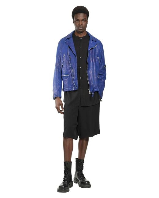 Yohji Yamamoto Black Wool Gabardine Thai Shorts for men