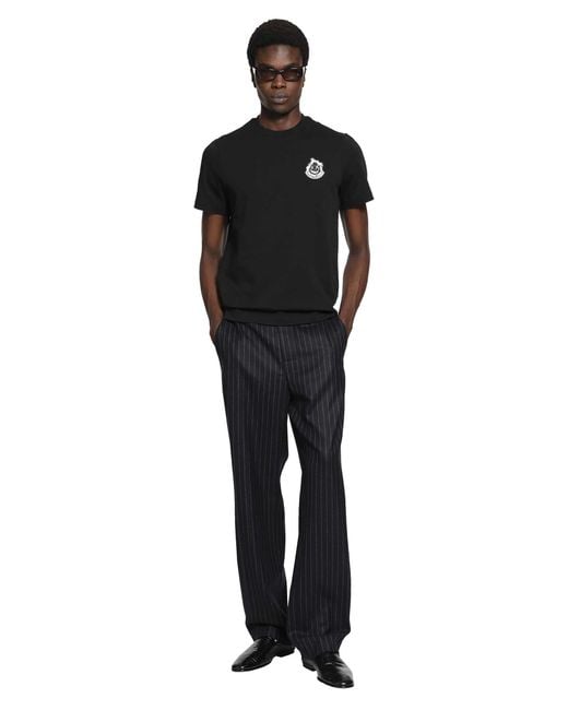 Moncler Black Logo Cotton T-Shirt for men