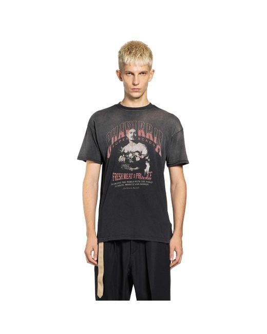 Willy Chavarria Black San Chachi Cotton T-Shirt Graphic for men