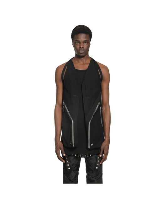 Rick Owens Black Temple Temple Vest Long for men
