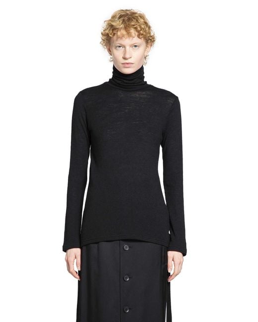 Yohji Yamamoto Black Highneck Long Sleeve T-Shirt