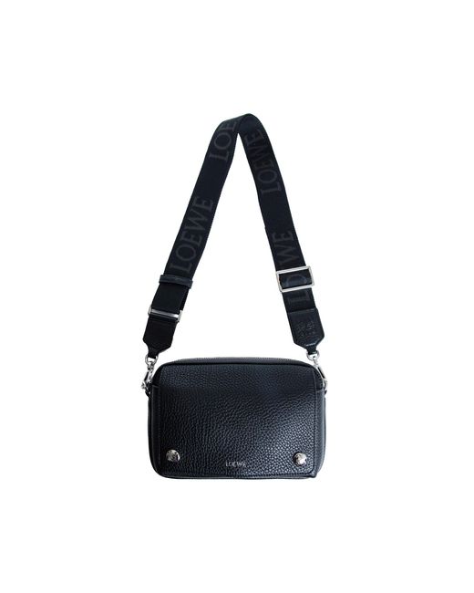 Loewe Black Small Pebble Messenger Bag for men