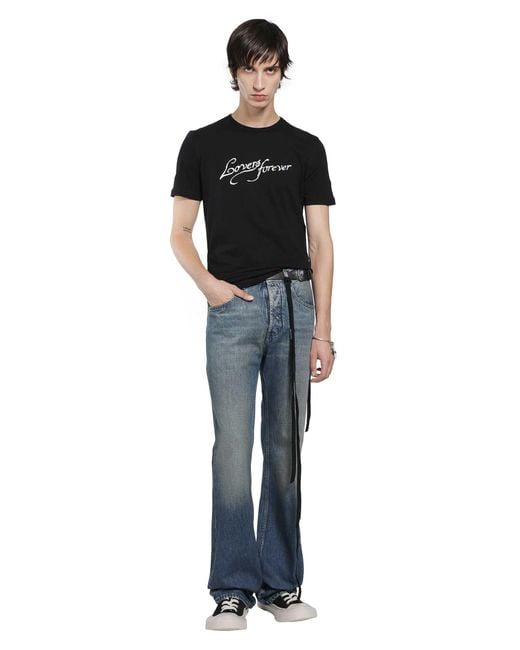 Ann Demeulemeester Black Baptist 'Lovers Forever' Standard T-Shirt for men
