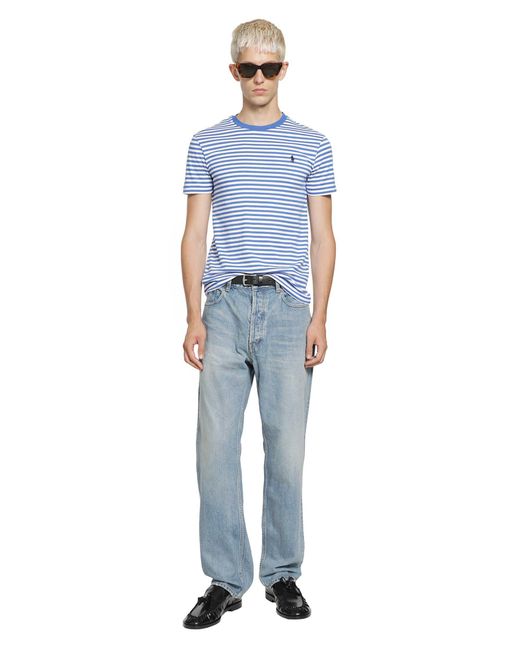Polo Ralph Lauren Blue Custom Slim Fit Striped T-Shirt for men