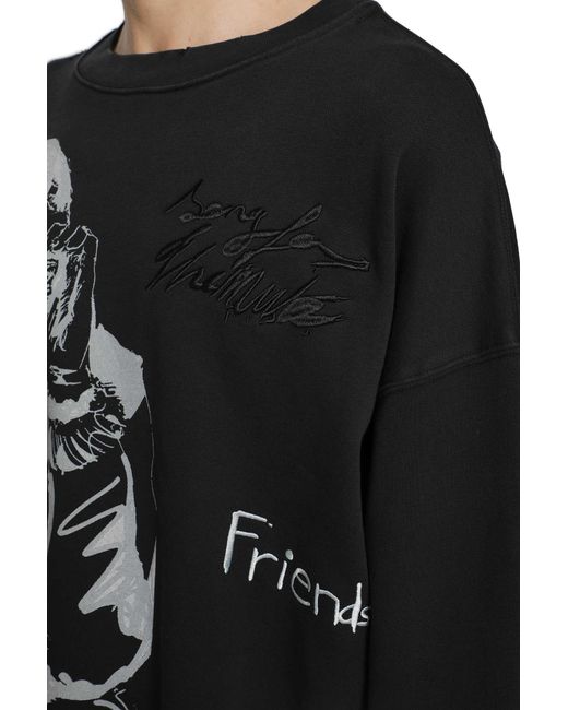 Song For The Mute Black 'Peaking Kid' Relaxed Sweatshirt for men