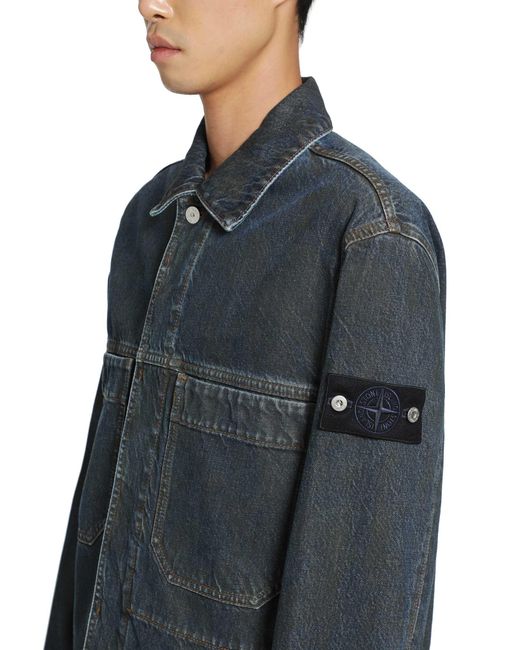 Stone Island Black 4100006 Denim Jacket for men