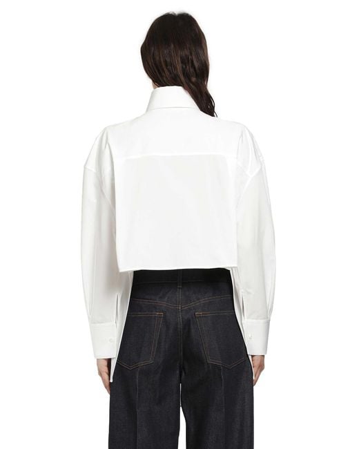 Givenchy White Asymmetric Poplin Shirt