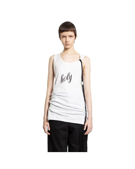 Ann Demeulemeester Seva 'Holy' Print Tank Top in White | Lyst