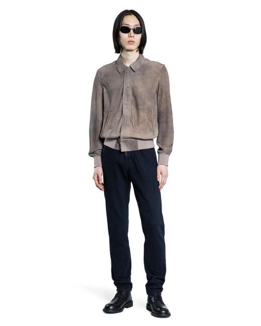 Giorgio Brato Gray Overdyed Suede Jacket for men