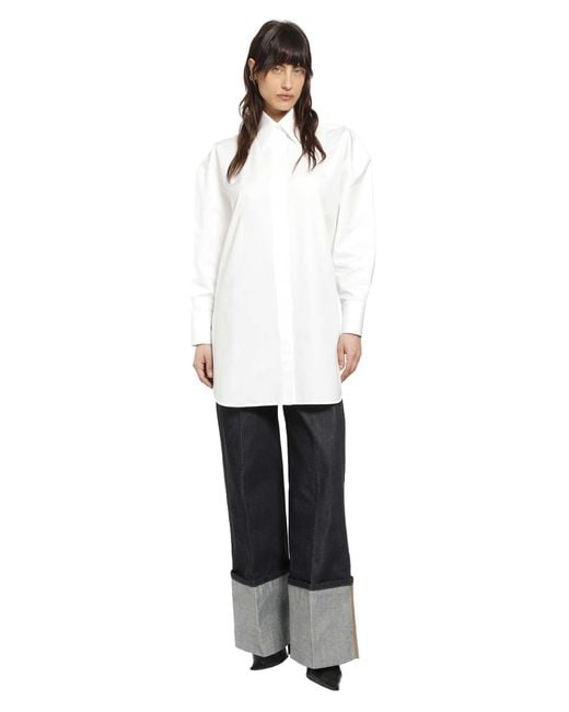 Givenchy White Asymmetric Poplin Shirt