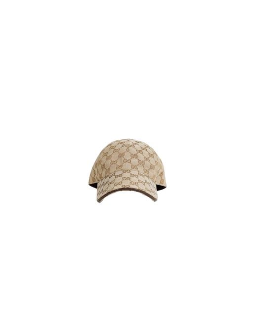 Gucci Natural Gg Cotton Canvas Baseball Cap