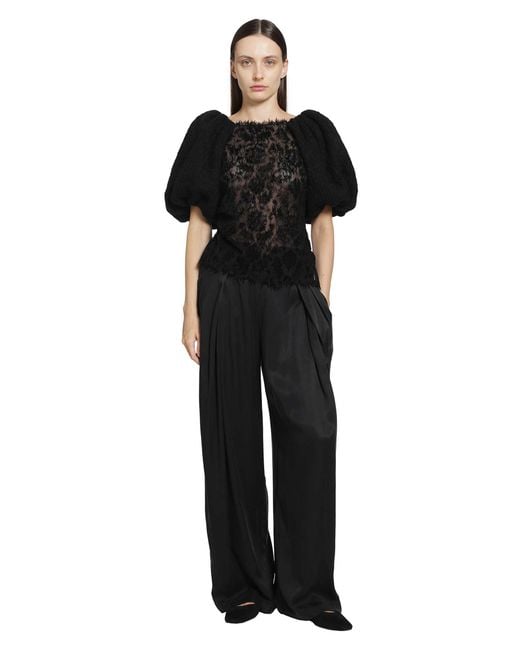PAULINE DUJANCOURT Black Laia Hand-Knit Alpaca Lace Top